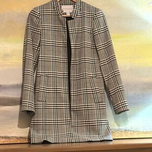 Carolina Belle Montreal Plaid Open Front Lined Blazer Size XS